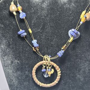 Coldwater Creek Gold Tone Layered Station Pendant Necklace 18-20"